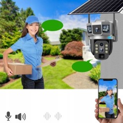 Kamera Zewnętrzna 4G LTE Solarna 3 Obiektywy Funkcja AI