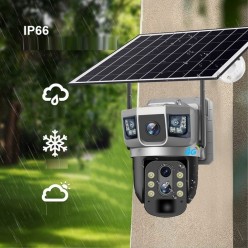 Kamera Zewnętrzna 4G LTE Solarna 3 Obiektywy Funkcja AI