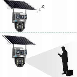 Kamera Zewnętrzna 4G LTE Solarna 3 Obiektywy Funkcja AI