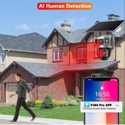 Kamera Zewnętrzna 4G LTE Solarna 3 Obiektywy Funkcja AI