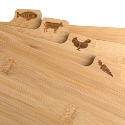 Zestaw Desek Do Krojenia 4 szt Bambusowe Metalowy Stojak