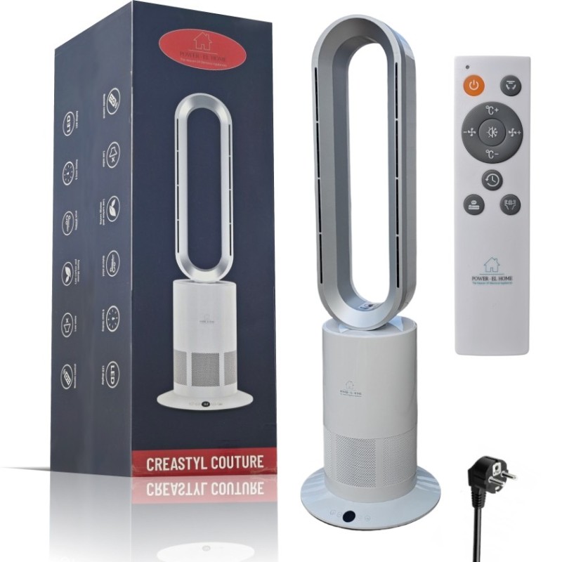 2w1 Wentylator Oscylacyjny Kolumnowy Bezłopatkowy Grzejnik 1950 W