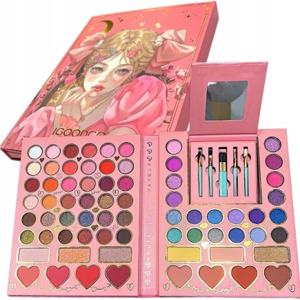 Paleta Cieni 70 szt Zestaw z Pędzelkami i Lusterkiem Makijaż Dla Dzieci