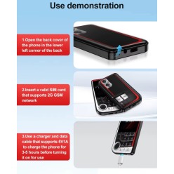 Telefon Komórkowy V10 Mikro Rozmiarów 2,01 Cala Dual SIM z Funkcją Modulacji Głosu