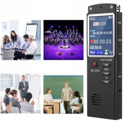 Szpiegowski Dyktafon z Dużym Wyświetlaczem Aktywacja Głosem 16GB