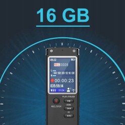 Szpiegowski Dyktafon z Dużym Wyświetlaczem Aktywacja Głosem 16GB