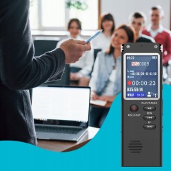 Szpiegowski Dyktafon z Dużym Wyświetlaczem Aktywacja Głosem 16GB