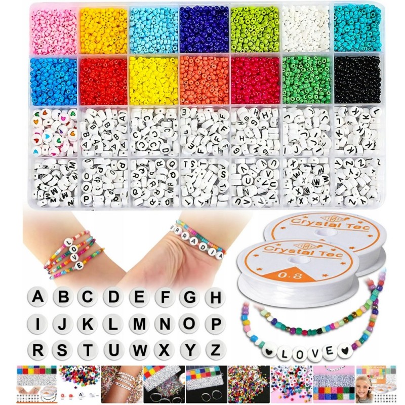 Zestaw Artystyczny Do Robienia Bransoletek i Naszyjników 4400 Elementów