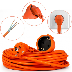 Przedłużacz Ogrodowy Budowlany z Uziemieniem 30 Metrów Gruby 3X2,5