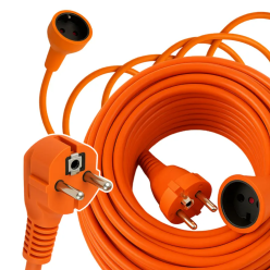 Przedłużacz Ogrodowy Budowlany z Uziemieniem 50 Metrów 2500W Gruby 3X2,5