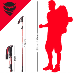 Kije Trekkingowe Do Nordic Walking Zestaw 2 szt Składane z Regulacją