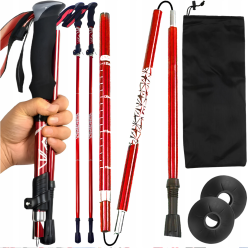 Kije Trekkingowe Do Nordic Walking Zestaw 2 szt Składane z Regulacją