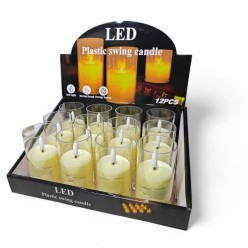 Znicze Efekt Płomienia Świeczka LED Zestaw 12szt na Baterie 2xAA