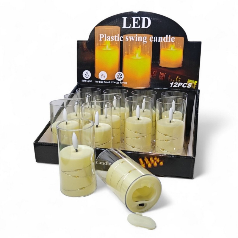 Znicze Efekt Płomienia Świeczka LED Zestaw 12szt na Baterie 2xAA