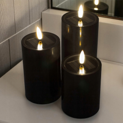 Znicz / Wkład Efekt Płomienia Świeczka LED Wbudowany Panel Solarny 18 cm