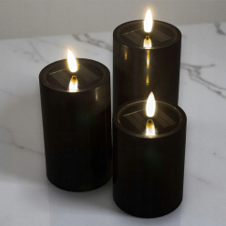 Znicz / Wkład Efekt Płomienia Świeczka LED Wbudowany Panel Solarny 18 cm