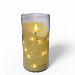 Znicz / Wkład Efekt Płomienia Świeczka LED z Świecącym Drucikiem 7,5x15