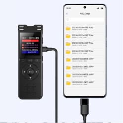 Dyktafon Profesjonalny Aktywacja Głosem Jakość 1536Kbps 64GB