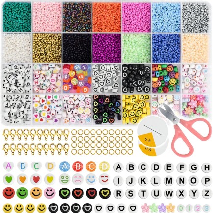 Zestaw Artystyczny Do Robienia Bransoletek i Naszyjników 7000 Elementów