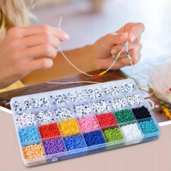 Zestaw Artystyczny Do Robienia Bransoletek i Naszyjników 12000 Elementów