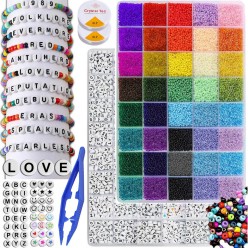 Zestaw Artystyczny Do Robienia Bransoletek i Naszyjników 12000 Elementów