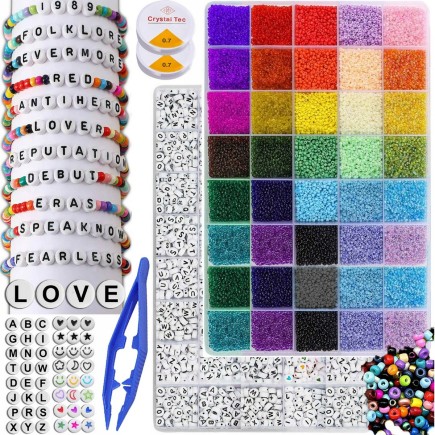 Zestaw Artystyczny Do Robienia Bransoletek i Naszyjników 12000 Elementów