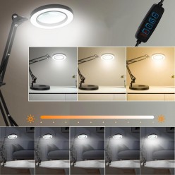 2w1 Lampa Led z Lupą Kosmetyczna Kreślarska Szkło Powiększające 10x