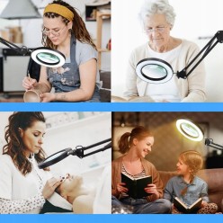 2w1 Lampa Led z Lupą Kosmetyczna Kreślarska Szkło Powiększające 10x