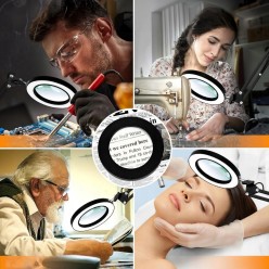 2w1 Lampa Led z Lupą Kosmetyczna Kreślarska Szkło Powiększające 10x