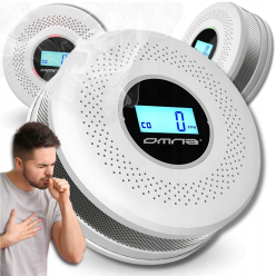 Czujnik Czadu i Dymu Bezprzewodowy Detektor Alarm LED i Dźwięk