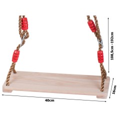 Huśtawka Dla Dzieci Ogrodowa Drewniana Klasyczna 40cm