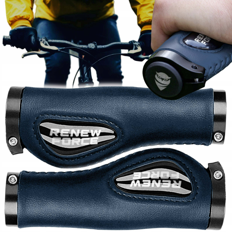 Wygodne Chwyty Rączki Rowerowe Gripy na Rower Antypoślizgowe Mocne EKOSKÓRA