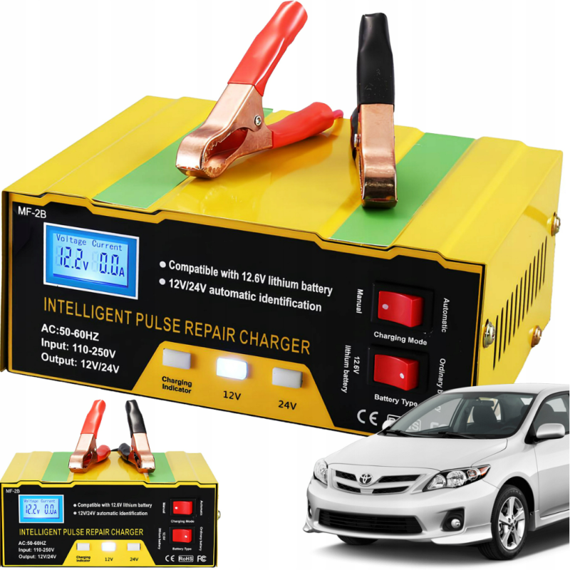 Prostownik Samochodowy 12/24V z Funkcją Naprawy Ładowarka Do Akumulatora