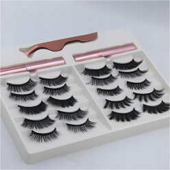 Magnetyczne Rzęsy Zestaw 10 Par + PĘSETA + 2X EYELINER