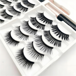 Magnetyczne Rzęsy Zestaw 10 Par + PĘSETA + 2X EYELINER