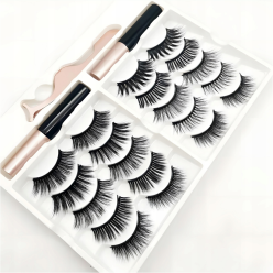 Magnetyczne Rzęsy Zestaw 10 Par + PĘSETA + 2X EYELINER