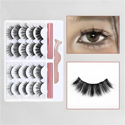 Magnetyczne Rzęsy Zestaw 10 Par + PĘSETA + 2X EYELINER