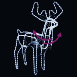 Świecący Duży Renifer z Ruchomą Głową na Boże Narodzenie 110x93cm