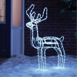 Świecący Duży Renifer z Ruchomą Głową na Boże Narodzenie 110x93cm