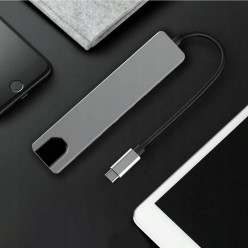 Hub USB-C 8w1 z portami HDMI 4K, USB 3.0, SD/microSD i RJ45