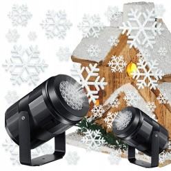 Zewnętrzny Projektor Świąteczny Rzutnik na Dom Płatki Śniegu 230V