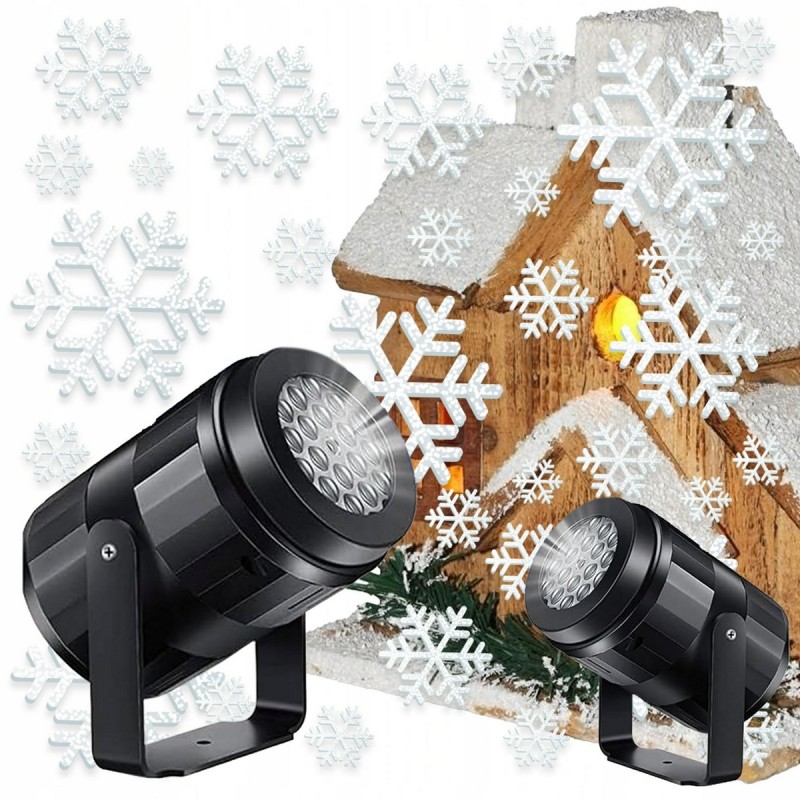 Zewnętrzny Projektor Świąteczny Rzutnik na Dom Płatki Śniegu 230V