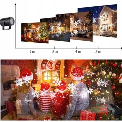 Zewnętrzny Projektor Świąteczny Rzutnik na Dom Płatki Śniegu 230V