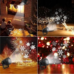 Zewnętrzny Projektor Świąteczny Rzutnik na Dom Płatki Śniegu 230V