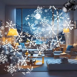 Zewnętrzny Projektor Świąteczny Rzutnik na Dom Płatki Śniegu 230V