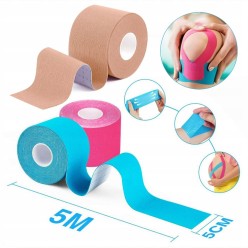 Zestaw Taśm Kinezjologicznych 4 Kolory 5 m x 5 cm – Elastyczne Plastry do Kinesiotapingu