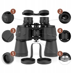 Wojskowa Lornetka Myśliwska 20x50 Zoom + Etui Szklana Optyka