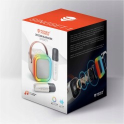 Zestaw Karaoke Głośnik Bluetooth z Dwoma Mikrofonami LED RGB