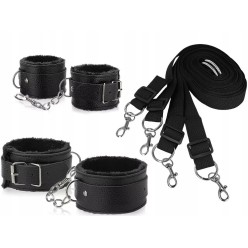 SEX Kajdanki Zestaw Kajdanek Pasy Do Łóżka Premium