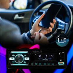 Radio Samochodowe 1 DIN Bluetooth USB Pilot Bezprzewodowy 4x50W